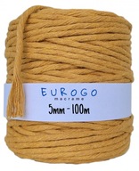 HORČIČNÁ BAVLNENÁ ŠNÚRA PRE MACRAME 100m 5mm HORČIČNÁ BAVLNENÁ ŠNÚRA PRE MACRAME 100m 5mm