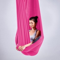 Vzdušná hojdacia sieť na jogu, akrobatická šatka, neónovo ružová, šírka 4 metre, 260 cm