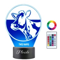 Nočná lampa Animal Cow Circle Darček Váš nápis Gravírovanie Meno 3D LED Nočná lampa Animal Cow Circle Darček Váš nápis Gravírovanie Meno 3D LED