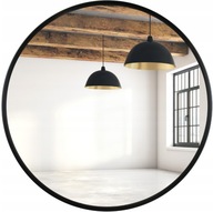 Okrúhle čierne podkrovné nástenné zrkadlo, kruh 80 cm