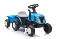 Elektrický traktor s prívesom A009 modrý
