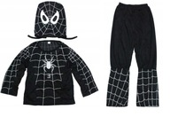 Kostým Spiderman čierny pavúk, veľkosť 110/116/122 Kostým Spiderman čierny pavúk, veľkosť 110/116/122