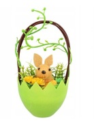 Veľkonočný košík s ornamentom zeleného králika