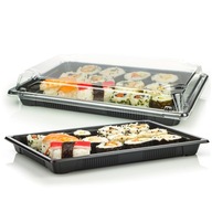 50 ks. Nádoby na sushi box + vrchnáky 19x26