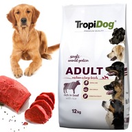 Krmivo pre psov TROPIDOG pre stredne veľké plemená s hovädzím mäsom 12kg bez kuracieho HIT Krmivo pre psov TROPIDOG pre stredne veľké plemená s hovädzím mäsom 12kg bez kuracieho HIT