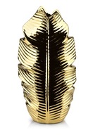 Keramická váza LEAF GOLD, zlatá, 7,5x17xv35cm