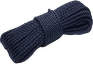Točené bavlnené lano, čierne, 3-pramenné, 6mm/25m Točené bavlnené lano, čierne, 3-pramenné, 6mm/25m