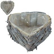 Kryt na nádobu z kôry v tvare srdca, 28 cm