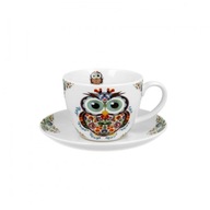 Porcelánová šálka s podšálkou DUO Etno Sowa 470ml Porcelánová šálka s podšálkou DUO Etno Sowa 470ml