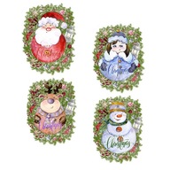 4ks ShopWindow Stickers Vianočný vzor snehuliaka
