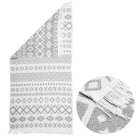 Kilim Boho koberec Šedé moderné strapce 80x150cm Kilim Boho koberec Šedé moderné strapce 80x150cm