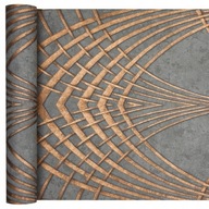 Tapeta so sivou a MEDENÝMI OBLOUKMI v štýle Art-Deco Tapeta so sivou a MEDENÝMI OBLOUKMI v štýle Art-Deco
