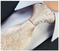 ZLATÁ pánska kravata k žakárovému obleku g99