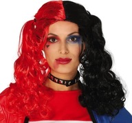 Červeno-čierna parochňa Harley Quinn Carnival
