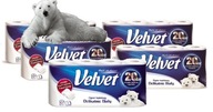 VELVET 3-vrstvový toaletný papier 5x8 roliek VELVET 3-vrstvový toaletný papier 5x8 roliek