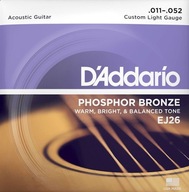 struny D'ADDARIO fosforový bronz EJ26 (11-52) struny D'ADDARIO fosforový bronz EJ26 (11-52)