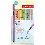 Sada pastelových fixiek Pen 68 - Stabilo