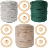 Macrama Kit Cotton String 3 farby 600 m Macrama Kit Cotton String 3 farby 600 m
