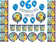 Sada balónových dekorácií Pokémon 6 narodeniny + meno