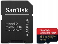 Karta SanDisk 64 GB microSDXC Extreme PRO 200 MB/s A2 C10 V30 UHS-I U3 Karta SanDisk 64 GB microSDXC Extreme PRO 200 MB/s A2 C10 V30 UHS-I U3