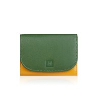 Zeleno-oranžová kožená peňaženka Small, vyrobená z pravej kože, 9x12,5cm Zeleno-oranžová kožená peňaženka Small, vyrobená z pravej kože, 9x12,5cm