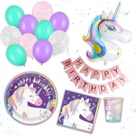 Narodeninový set Unicorn taniere balóniky Narodeninový set Unicorn taniere balóniky