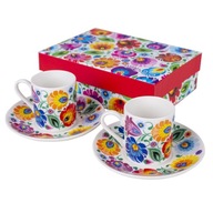 ĽUDOVÁ ŠÁLKA NA ESPRESSO - WZORY ŁOWICKIE 2 KS. ĽUDOVÁ ŠÁLKA NA ESPRESSO - WZORY ŁOWICKIE 2 KS.