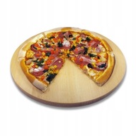OTOČNÁ DOSKA NA PIZZU, SYR, OBJÍDKY, BAMBUSOVÝ STOL, 35CM