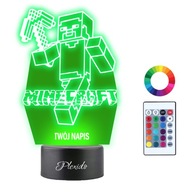 3D LED nočná lampa pre deti Minecraft hra Darček na gravírovanie vášho mena 3D LED nočná lampa pre deti Minecraft hra Darček na gravírovanie vášho mena