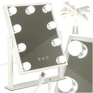 Osvetlené kozmetické zrkadlo na líčenie s 9 LED USB 25 x 30 cm Osvetlené kozmetické zrkadlo na líčenie s 9 LED USB 25 x 30 cm