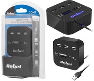 3 X USB HUB HUB ČÍTAČKA SD KARIET REBEL 3 X USB HUB HUB ČÍTAČKA SD KARIET REBEL