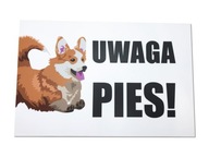 HLINÍKOVÝ nápis Attention Korgi Dog HLINÍKOVÝ nápis Attention Korgi Dog