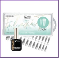 Nails Company Set: Umelé nechty Flexi Tips Coffin + Clear Base 6ml Nails Company Set: Umelé nechty Flexi Tips Coffin + Clear Base 6ml