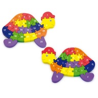 VIGA Drevené puzzle PUZZLE 3D korytnačia abeceda VIGA Drevené puzzle PUZZLE 3D korytnačia abeceda
