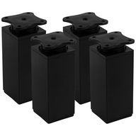 Nábytková noha hranatá 40x40 h-80 úprava +20mm hliník čierna 4 ks Nábytková noha hranatá 40x40 h-80 úprava +20mm hliník čierna 4 ks