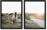 HORSE RIVER 2 obrazy 33x43 plagátov, ikea rámy #96