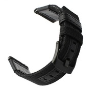 Plátno a kožený remienok na hodinky 22 mm čierny Plátno a kožený remienok na hodinky 22 mm čierny