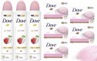 Dove Go Fresh deodorant granátového jablka 250 ml x3 + ružové mydlo 90 g x5 MIX Dove Go Fresh deodorant granátového jablka 250 ml x3 + ružové mydlo 90 g x5 MIX