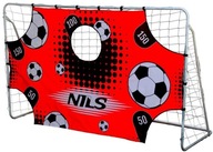 futbalová bránka so sieťou a mieriacim panelom