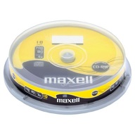 Značkové dosky MAXELL 700MB 80min CD-RW 4x torta 10