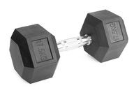 Pevná činka 17,5 kg liatinová pogumovaná 17,5 kg HEX na tréning SOLID Pevná činka 17,5 kg liatinová pogumovaná 17,5 kg HEX na tréning SOLID