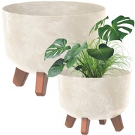 BETÓNOVÝ EFEKT kvetináč s nohami 24 cm - KRÉM BETÓNOVÝ EFEKT kvetináč s nohami 24 cm - KRÉM