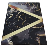 Protišmykový koberec čierny a zlatý mramor 60x100