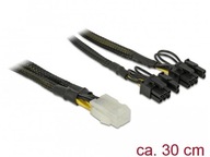 DELOCK 85455 PCI Ex napájací kábel 6pinový - 2x8pinový oplet DELOCK 85455 PCI Ex napájací kábel 6pinový - 2x8pinový oplet