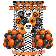 Oranžové čierne balóny girlanda tekvica záves nápis Halloween gadget Oranžové čierne balóny girlanda tekvica záves nápis Halloween gadget