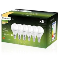 6x LED žiarovka E14 MALÁ GUĽA 10W = 75W 3000K Teplá farba CCD LUMILED 6x LED žiarovka E14 MALÁ GUĽA 10W = 75W 3000K Teplá farba CCD LUMILED