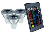LED žiarovky s diaľkovým ovládaním, sada 3 ks + farebné diaľkové ovládanie LED žiarovky s diaľkovým ovládaním, sada 3 ks + farebné diaľkové ovládanie