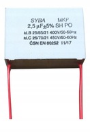ŠTARTOVACÍ KONDENZÁTOR MKP 2,5uF 450V SYBA ŠTARTOVACÍ KONDENZÁTOR MKP 2,5uF 450V SYBA