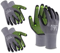 Rukavice STALCO 3 páry Nitrile Flex Dots spandex 7