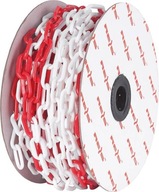 Červeno-biela plastová retiazka 25m - 6mm
